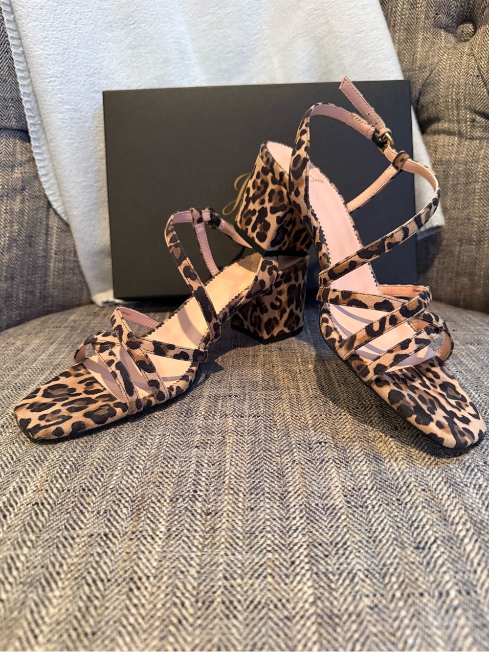 J. Crew Leopard Print Strappy Block Heel Sandals - size 7.5 - Picture 5 of 11
